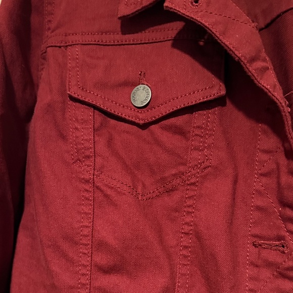 Market & Spruce Bold Red Denim Jacket - Picture 4 of 4